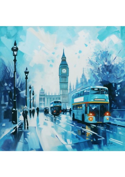 Manzara Şehir El Yapımı Yağlı Boya Tablo 96X95CM modelleri