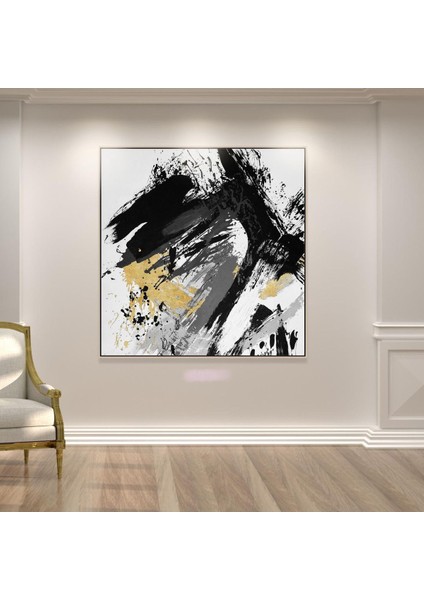 Soyut Büyük Boy El Yapımı Yağlı Boya Tablo 115X116CM fiyatları