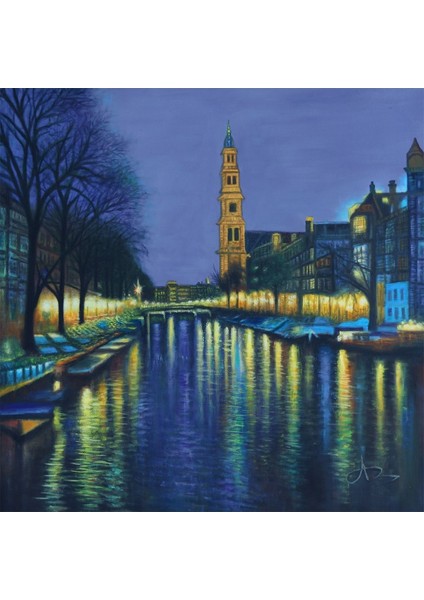 Şehir El Yapımı Yağlı Boya Tablo 76X77CM modelleri