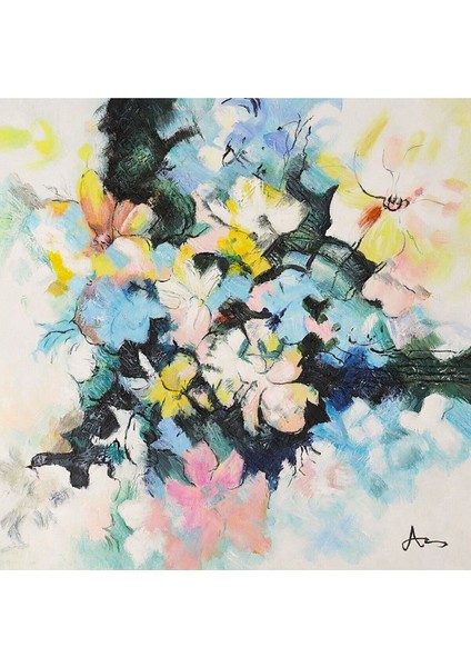Çiçek Soyut El Yapımı Yağlı Boya Tablo 94X94CM fiyatları