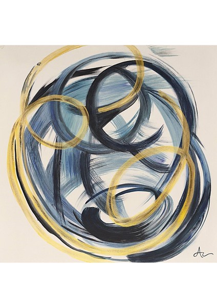 Geometrik Soyut El Yapımı Yağlı Boya Tablo 96X95CM fiyatları