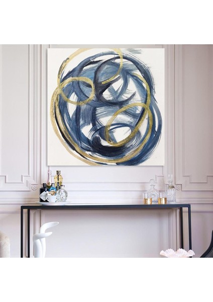 Geometrik Soyut El Yapımı Yağlı Boya Tablo 96X95CM modelleri