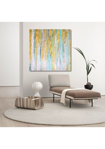 Soyut Büyük Boy El Yapımı Yağlı Boya Tablo 115X116CM