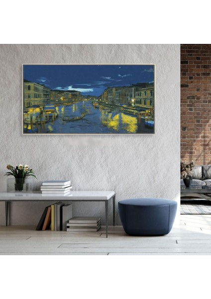 Şehir Gece El Yapımı Yağlı Boya Tablo 111 x 66 cm fiyatları