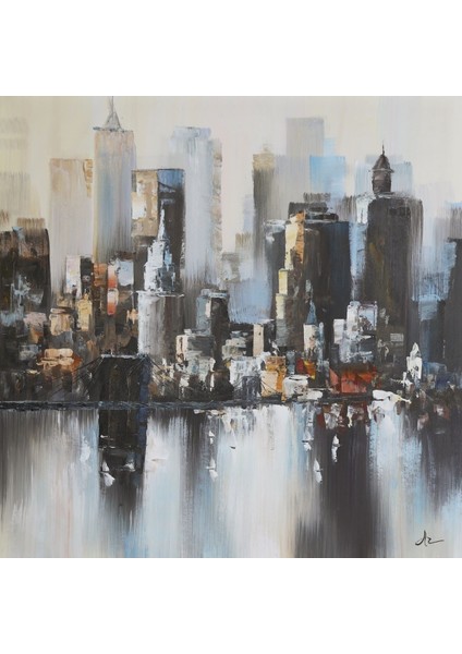 Şehir El Yapımı Yağlı Boya Tablo 95X95CM fiyatları