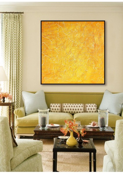 Soyut Büyük Boy El Yapımı Yağlı Boya Tablo 95X94CM modelleri