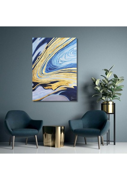 Soyut Büyük Boy El Yapımı Yağlı Boya Tablo 95X128CM