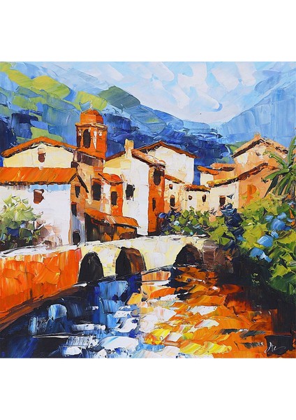 Manzara Doğa El Yapımı Yağlı Boya Tablo 76X75CM