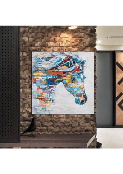 At Soyut El Yapımı Yağlı Boya Tablo 75X75CM