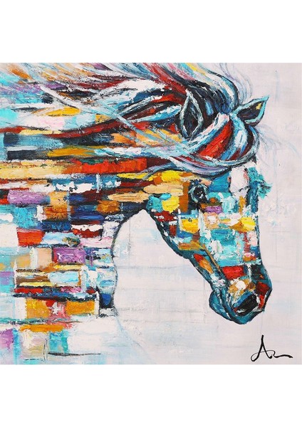 At Soyut El Yapımı Yağlı Boya Tablo 75X75CM fiyatları