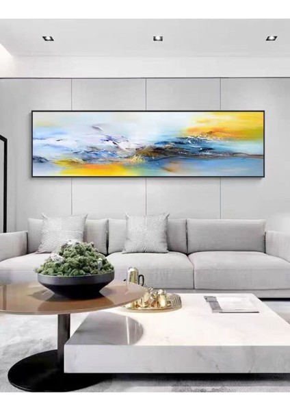 Modern Büyük Boy El Yapımı Yağlı Boya Tablo 164X64CM