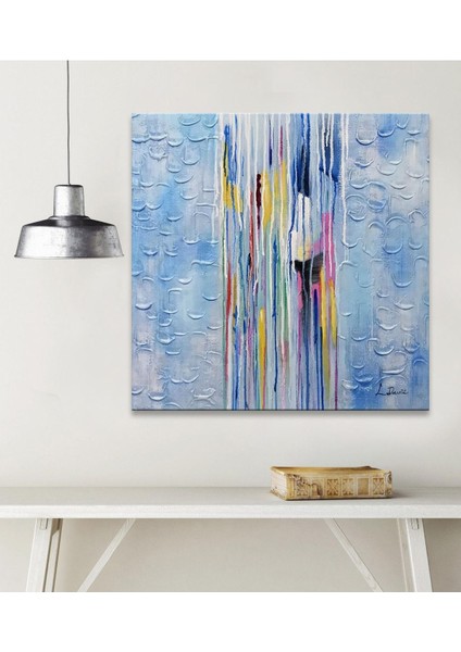 Soyut Kabarma El Yapımı Yağlı Boya Tablo 95X94CM