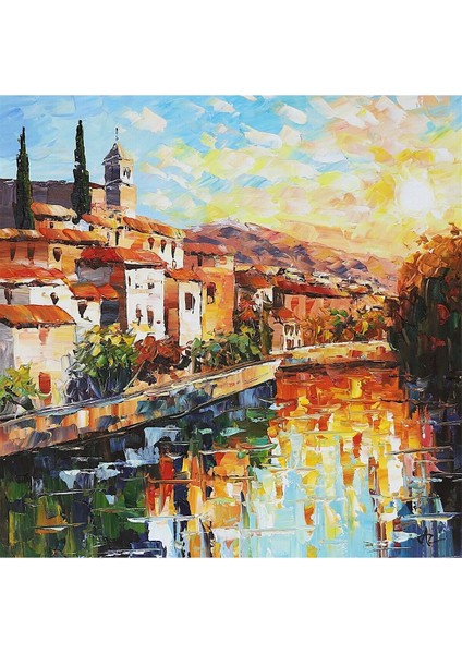 Manzara Doğa El Yapımı Yağlı Boya Tablo 76X75CM fiyatları