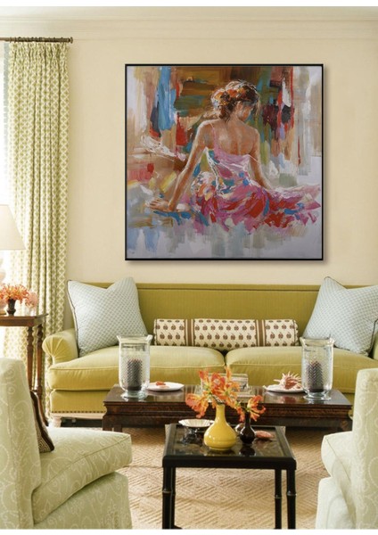 Figüre Soyut El Yapımı Yağlı Boya Tablo 95X94CM modelleri