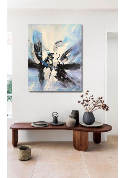 Soyut Büyük Boy El Yapımı Yağlı Boya Tablo 95 x 115 cm fiyatları