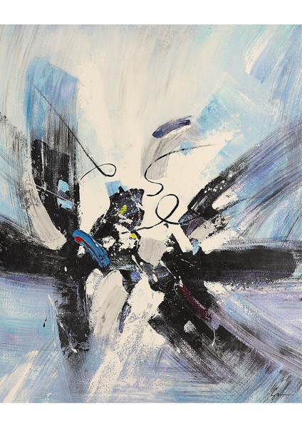 Soyut Büyük Boy El Yapımı Yağlı Boya Tablo 95 x 115 cm modelleri