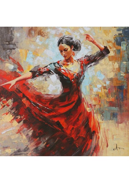 Flamenco Figüre El Yapımı Yağlı Boya Tablo 85X85CM fiyatları