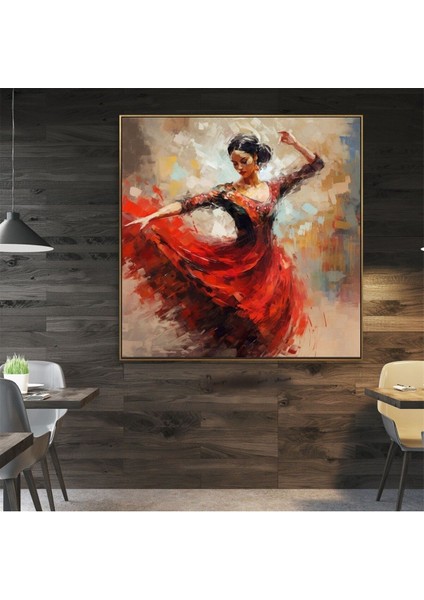 Flamenco Figüre El Yapımı Yağlı Boya Tablo 85X85CM modelleri