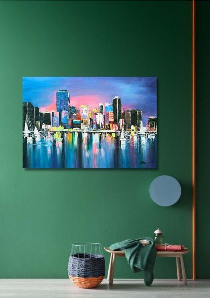 Deniz Soyut El Yapımı Yağlı Boya Tablo 108 x 80 cm