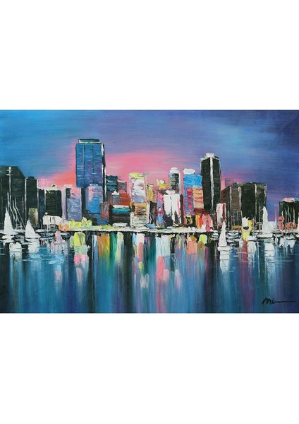 Deniz Soyut El Yapımı Yağlı Boya Tablo 108 x 80 cm fiyatları