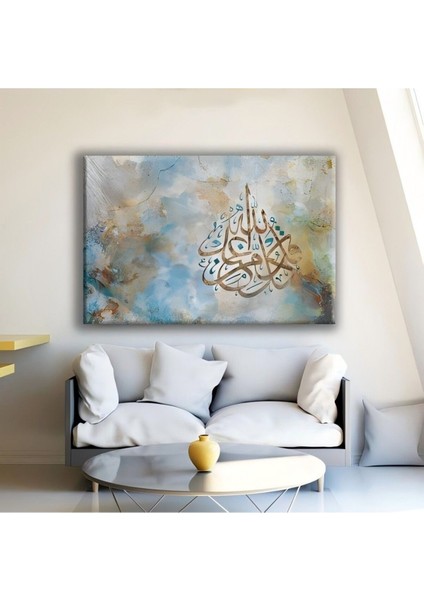 Islami Hat El Yapımı Yağlı Boya Tablo 95X75CM
