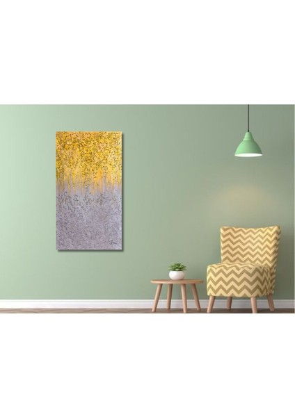 Dokulu Büyük Boy El Yapımı Yağlı Boya Tablo 84 x 139 cm