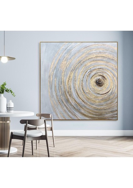 Dokulu Büyük Boy El Yapımı Yağlı Boya Tablo 104X104CM