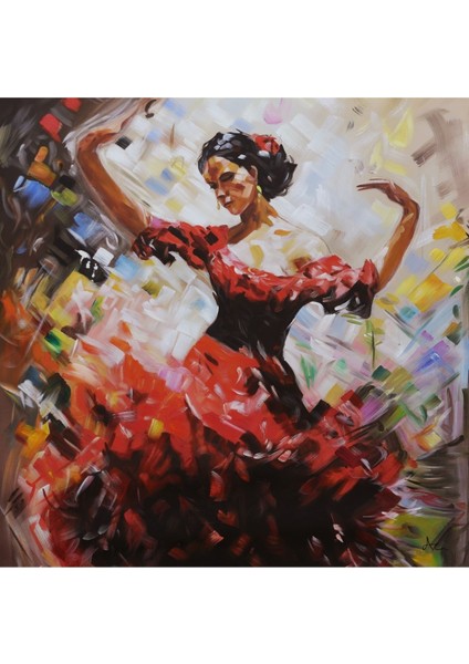 Flamenco Figüre El Yapımı Yağlı Boya Tablo 96X95CM modelleri