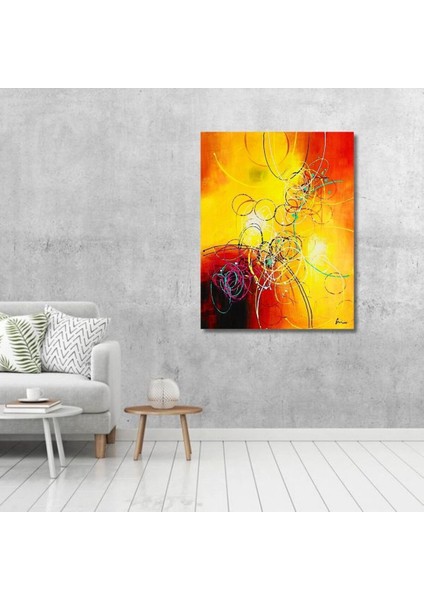 Modern Büyük Boy El Yapımı Yağlı Boya Tablo 85X105CM