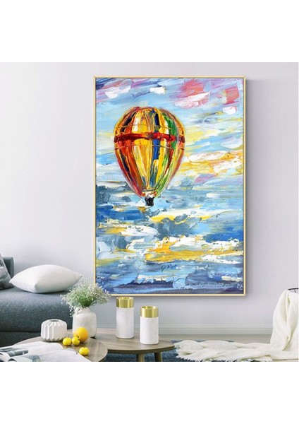 Balon Soyut El Yapımı Yağlı Boya Tablo 81X105CM