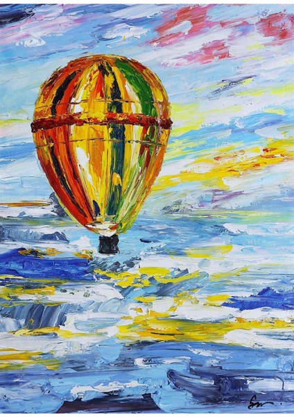 Balon Soyut El Yapımı Yağlı Boya Tablo 81X105CM fiyatları