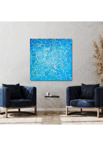 Soyut Büyük Boy El Yapımı Yağlı Boya Tablo 95X95CM