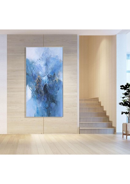 Dokulu Büyük Boy El Yapımı Yağlı Boya Tablo 75X126CM