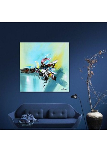 Modern Büyük Boy El Yapımı Yağlı Boya Tablo 96X95CM