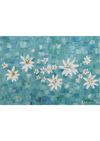 Çiçek Soyut El Yapımı Yağlı Boya Tablo 64X50CM fiyatları