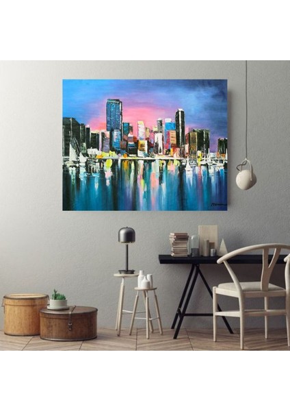 Yelken Soyut El Yapımı Yağlı Boya Tablo 115X96CM