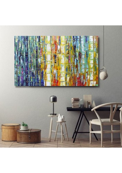 Dokulu Büyük Boy El Yapımı Yağlı Boya Tablo 117X75CM