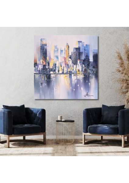 Deniz Modern El Yapımı Yağlı Boya Tablo 106X106CM