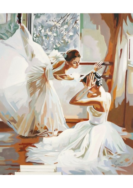 Balerin Figüre El Yapımı Yağlı Boya Tablo 87X101CM