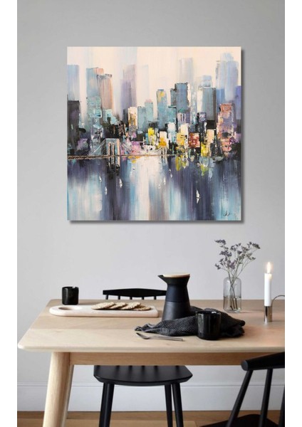 Şehir Büyük Boy El Yapımı Yağlı Boya Tablo 136X100CM modelleri