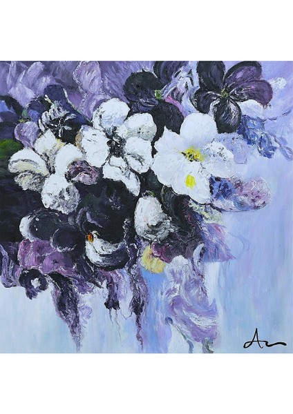 Çiçek Soyut El Yapımı Yağlı Boya Tablo 85X86CM fiyatları