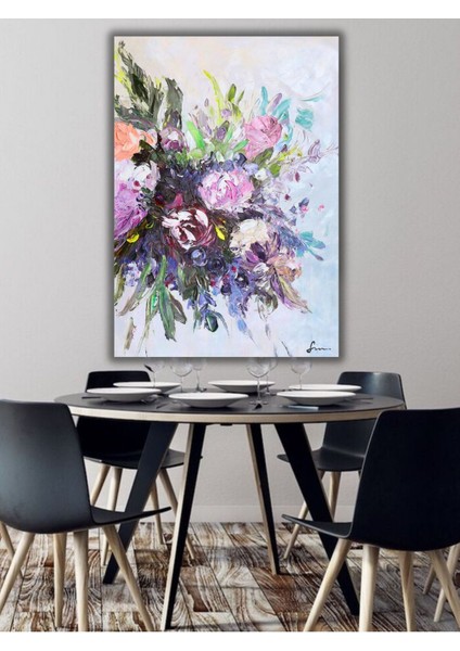 Yağlı Boya Tablo %100 El Yapımı 57CMX75CM Çiçek Buket