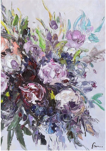 Yağlı Boya Tablo %100 El Yapımı 57CMX75CM Çiçek Buket fiyatları