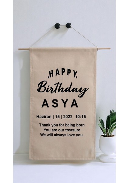 Doğum Günü Flaması Arka Fon Afiş Kişiye Özel Isimli 70 x 45 Happy Birthday fiyatları