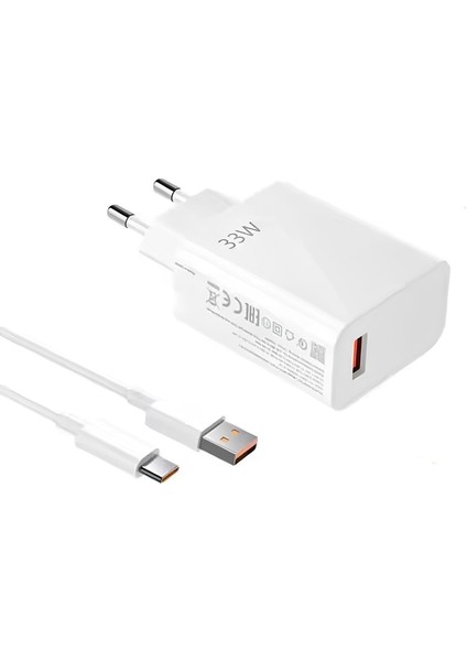 Hiking A51 Uyumlu 33W Süper Hızlı Şarj Aleti Seti Şarj Adaptörü ve USB To Type-C Kablo