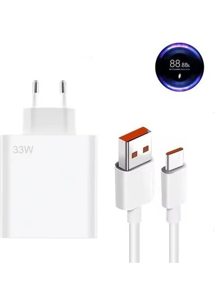 Poco X3 Pro X3 Nfc X5 5g Uyumlu 33W Süper Hızlı Şarj Aleti Seti Şarj Adaptörü ve USB To Type-C Kablo