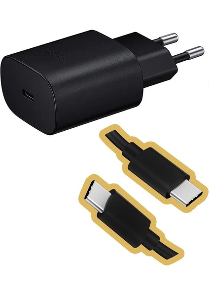 Samsung Galaxy M31S M32 M33 M33 5g M34 5g Uyumlu 25W Turbo Hızlı Şarj Aleti Cihazı Seti Pd
