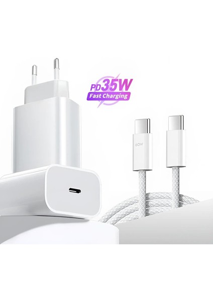 Casper Vıa X30 / Vıa X30 Plus Uyumlu 35W Type-C Hızlı Şarj Aleti Seti Beyaz
