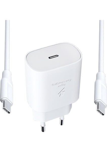 Samsung Galaxy A34 5g Uyumlu Hızlı Şarj Cihazı / Aleti Seti Type-C Kablo ve Adaptör 25W Pd Teknoloji modelleri