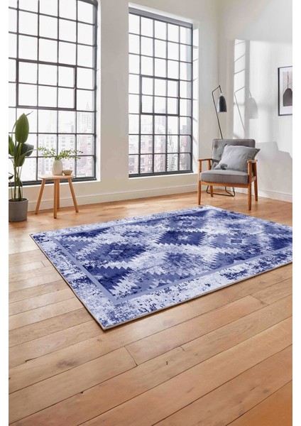 Klasik Kilim Desen Dijital Baskılı Yıkanabilir Kaymaz Yolluk Mutfak Salon Halısı,Klasik-76-Lacivert, fiyatları